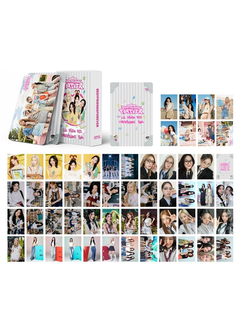 xozgdovg Integrate small card KPOP Korean Wave photo card 55 boxed DIY collection IVE should aid ITZY grey and white card -BEST 