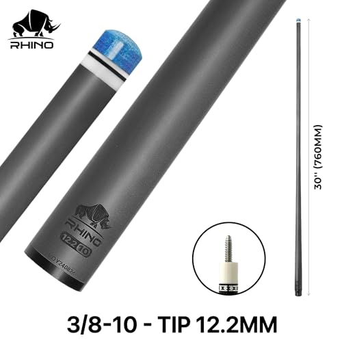 RHINO 30 3810 Carbon Pool Cue Single Shaft Tip 122mm Low Deflection Technology UltraSmooth pro Taper Easy to Play - Image 3