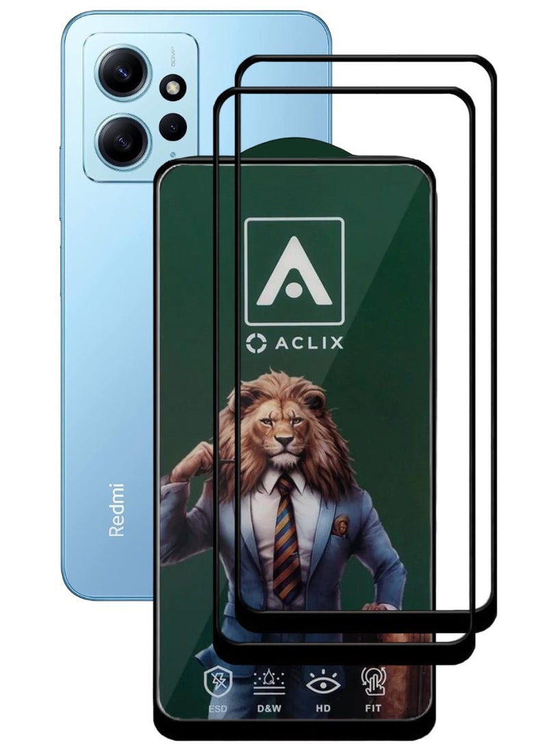 ACLIX 2 Pieces Antistatic ESD Dustproof Premium Quality High Definition Tempered Glass Screen Protector Designed For Xiaomi Redmi Note 12 4G - Image 1
