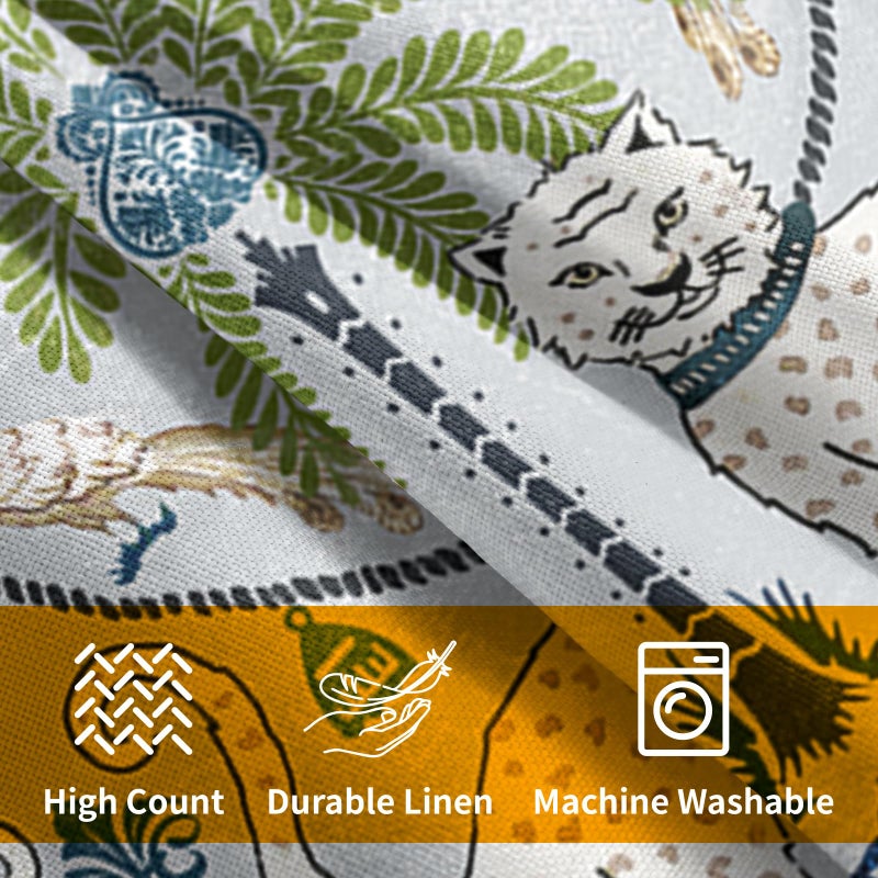 aportt Animal Print Tiger Leopard Tropical Tree Pillow Covers 18X18 Inch Set of 2 Vintage Asian Bird Decorative Pillow Cases Green Chinoiserie Cotton Linen Cushion Case Farmhouse Home Decor For Sofa Couch - Image 4