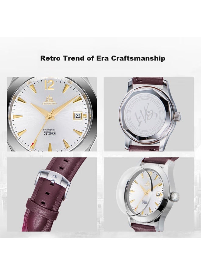 Shanghai Men's Automatic Mechanical Watch, Zhi Jing Series Pioneer Style, Fuyi Replica, Birthday Gift 5099 - Image 3