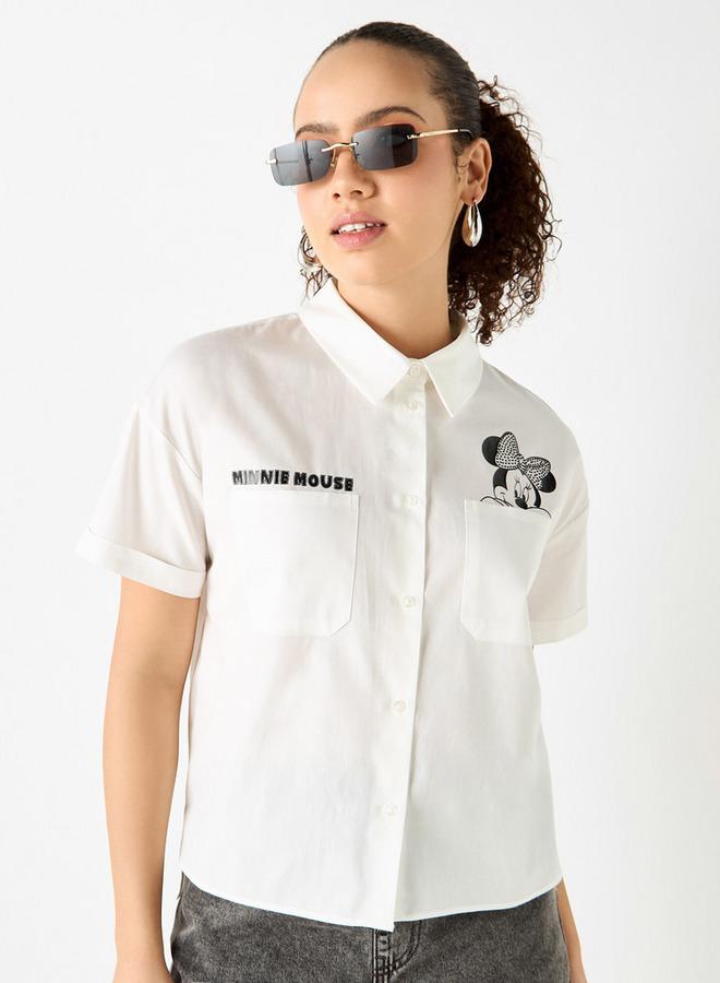 اس بي كاركترز قميص بأكمام قصيرة وجيوب وطبعات ميني ماوس - Image 1