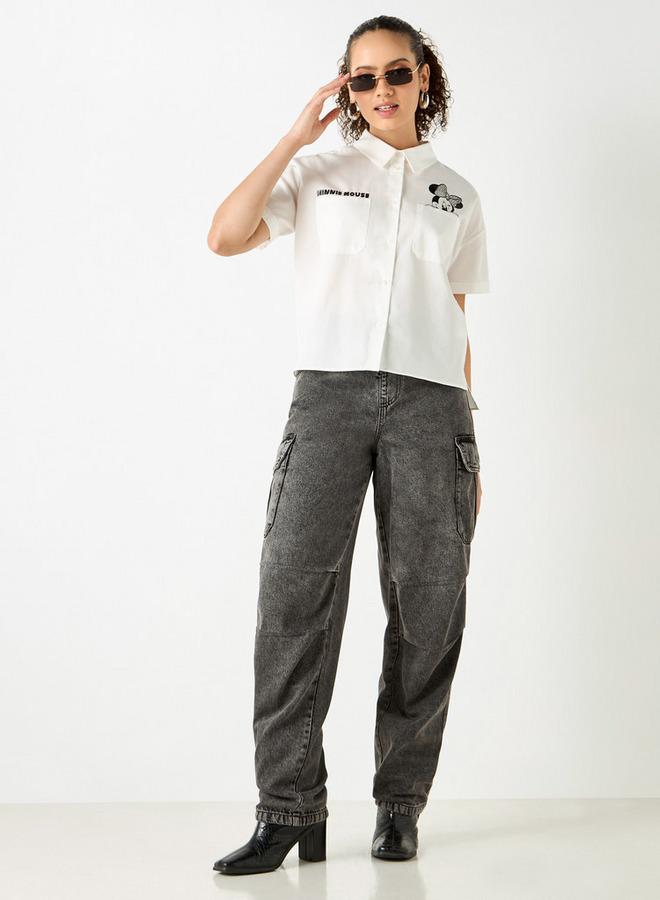 اس بي كاركترز قميص بأكمام قصيرة وجيوب وطبعات ميني ماوس - Image 2