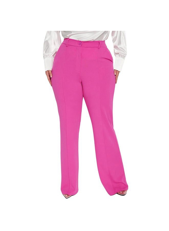 CHARYEAH Women's High Waisted Wide Leg Pants, Casual Business Trousers, Pink, Pink, M - Image 5