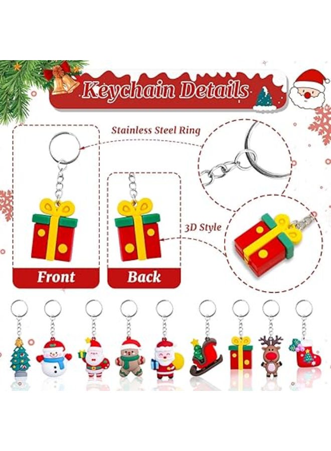 40 قطعة - سلاسل مفاتيح عيد الميلاد ثلاثية الأبعاد (10 أنماط) - Image 3