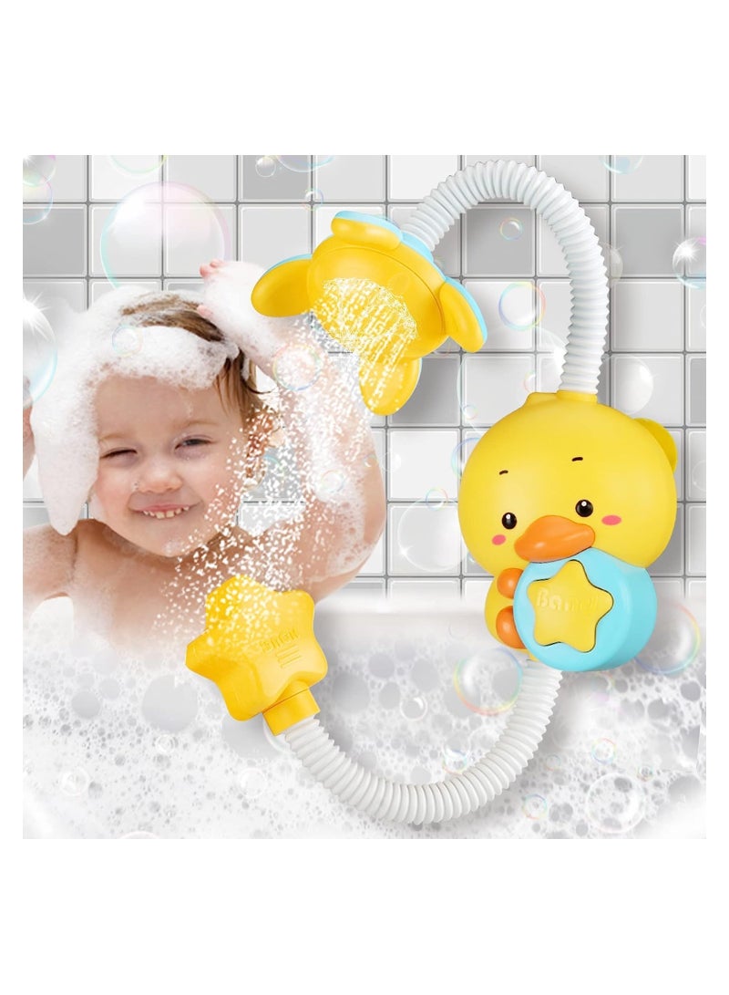 SYOSI Bath Toys Baby Bath Shower Head Electric Duck Shower Bath Toys Sprinkler Bathtub Tub Water Pump Toys Tub Fountain Toys for Toddlers Kids Child 18 Months and up Baby Toddler Infant Kids - Image 1