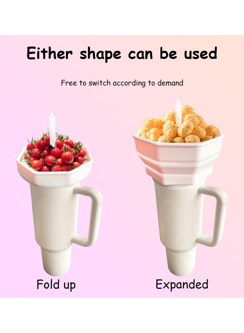SYOSI Tumbler Snack Bowl Compatible Simple Modern 40oz Tumbler for Stanley 40oz Tumbler with Handle Reusable Snack Container Bottle Cup Accessories - Image 2
