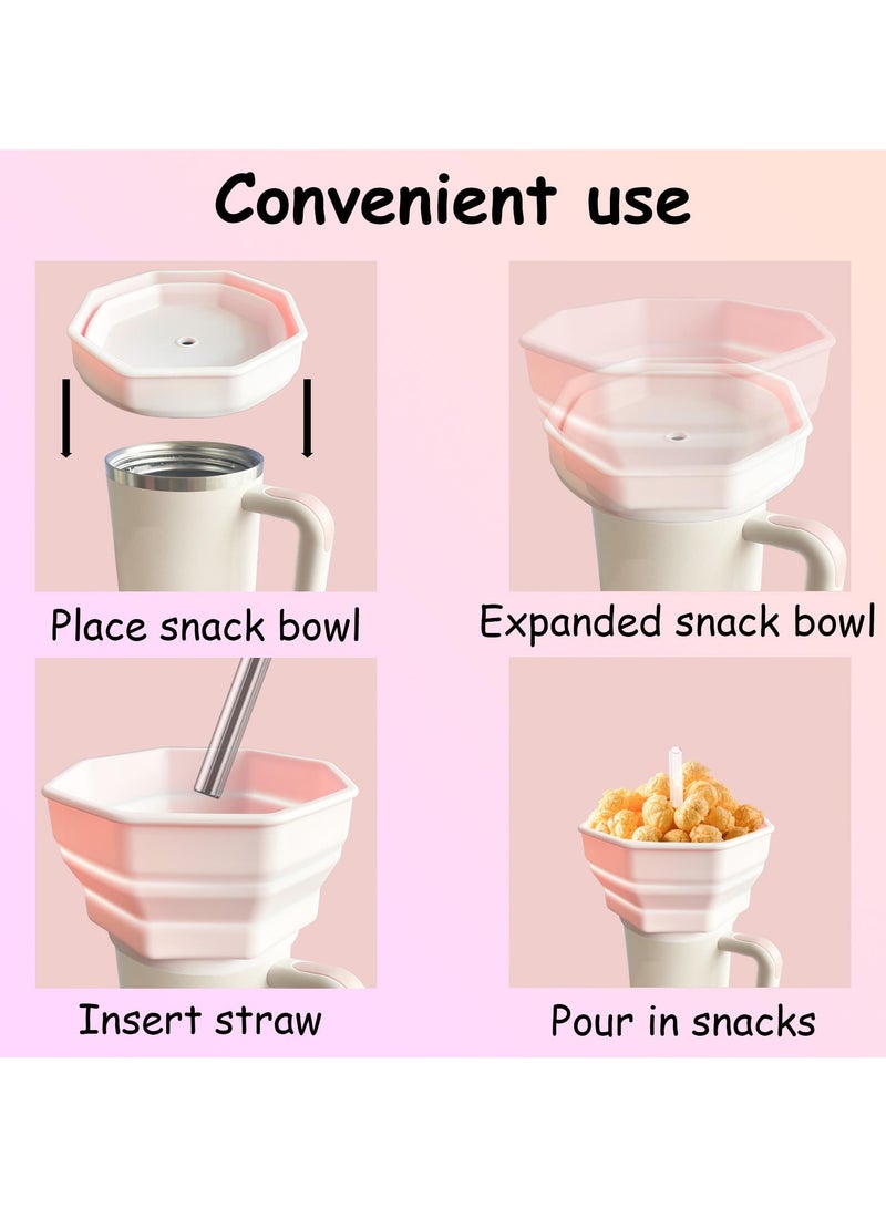 SYOSI Tumbler Snack Bowl Compatible Simple Modern 40oz Tumbler for Stanley 40oz Tumbler with Handle Reusable Snack Container Bottle Cup Accessories - Image 3