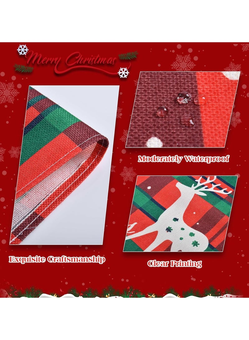 مجموعة مفارش طعام عيد الميلاد مكونة من 6 مفارش طعام من القماش، مقاس 11.8 × 17.7 سم، بساط زينة عيد الميلاد للاستخدام الداخلي لطاولة الطعام، مقاوم للحرارة، مفارش طاولة غير قابلة للانزلاق في العطلات - Image 3