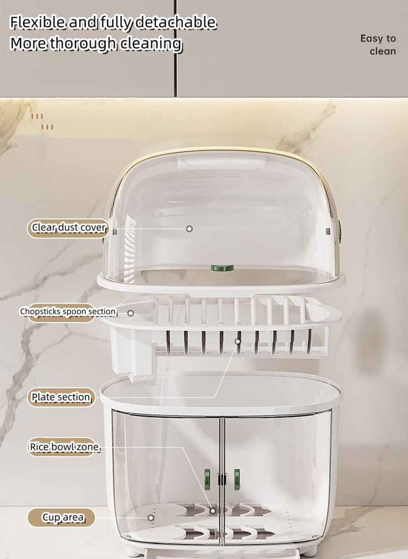 هومستر صندوق تخزين أدوات المطبخ المنزلية مع رف تصريف 37.8*28.3*44.3 سم - Image 4