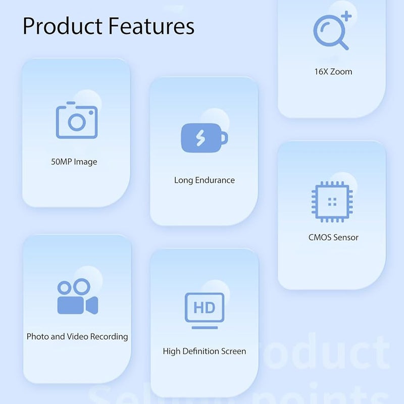 Pink HD Digital Camera 1080P 50MP 16X Zoom Autofocus Compact Vlogging Camera - Image 5