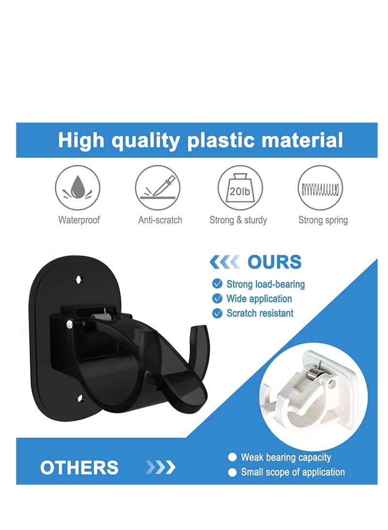 Excefore Self Adhesive Curtain Rod Brackets, 4 Pcs Universal Plastic Curtain Rod Holders, No Drill Curtain Rod Brackets, Curtain Rod Hooks, for Bathroom, Bedroom, Livingroom, Kitchen (Black) - Image 4