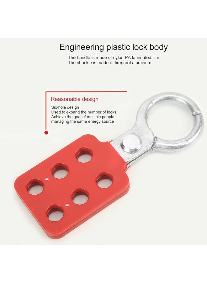 klarako - 10pcs Lockout Tagout Hasp, Safety Aluminium Insulation Padlock Hasp for Multiple Management, Insulated Lock Hasp with 6 Holes Interlock, 1in Inside Jaw Diameter - Image 1