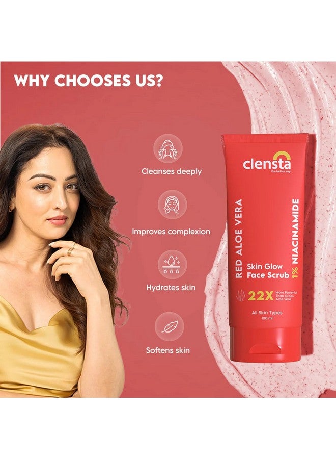 Clensta مقشر الوجه اليومي كلينستا جلوا مع 1% نياسيناميد، فيتامين E و3% قشرة الجوز لتنظيف عميق، تفتيح وإزالة السمرة | قناع وجه لبشرة متألقة | خالي من الكبريتات والبارابين - 100 جرام - Image 3