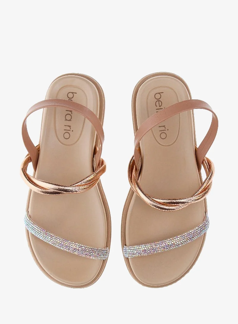 Beira Rio Nude Flat Sandals for Women – Stylish Ladies Flat Sandals & Comfortable Flat Slippers for Women | Best Price UAE