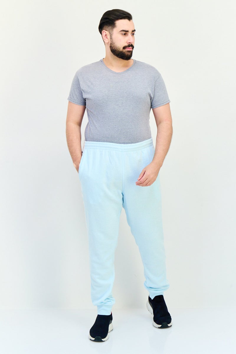 adidas Originals Men Sportswear Fit Embroidered Logo Sweatpants, Light Blue  - Image 4