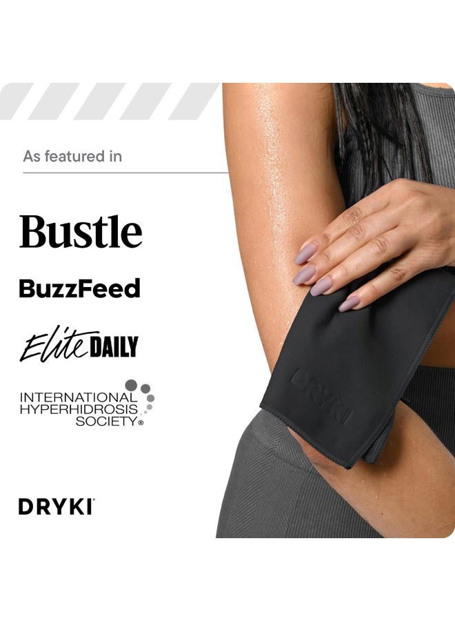 DRYKI Sweat Absorbing Handkerchiefs - The Original Sport Microfiber Hankies for Wicking Sweat from Hands, Face, Body (Classic Black, 3 Pack XL Size), Classic Black, XL (3 Pack) - Image 5