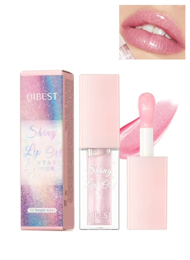 QiBest Shiny Lip Oil Lip Gloss Moisturizing Hydrating Nourishing Long Lasting Smooth Shiny Lip Gloss Lip Oil Color Changing Pearlized Lip Oil with Big Brush Head Shiny Lip Oil 05 - Image 1