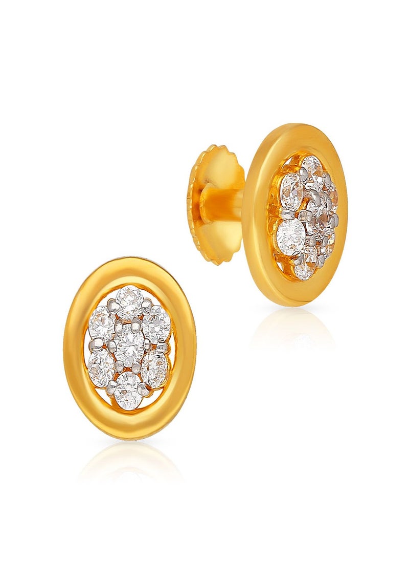 Malabar Gold and Diamonds 22k 916 Purity Gold Studs Earrings for Women DZER132Y  - Image 1