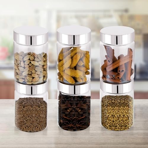 Homeor Plastic Storage Jar & Container, Airtight BPA Free Container for Kitchen Storage, Grocery Kitchen Container, Stackable & Transparent Organizer, Masala Dabba, Multipurpose Jar, 300 ML Set 6 - Image 4