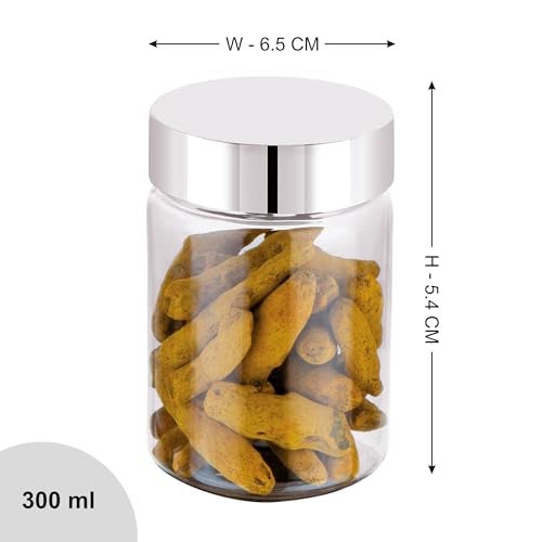 Homeor Plastic Storage Jar & Container, Airtight BPA Free Container for Kitchen Storage, Grocery Kitchen Container, Stackable & Transparent Organizer, Masala Dabba, Multipurpose Jar, 300 ML Set 6 - Image 3