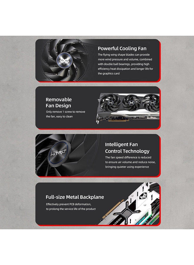 Sapphire - RX6750XT 12G D6 NITRO OC Graphics Card 12G/192bit/GDDR6 Memory up to 2623MHz Frequency Three Cooling Fans HD+3*DP Ports - Image 1