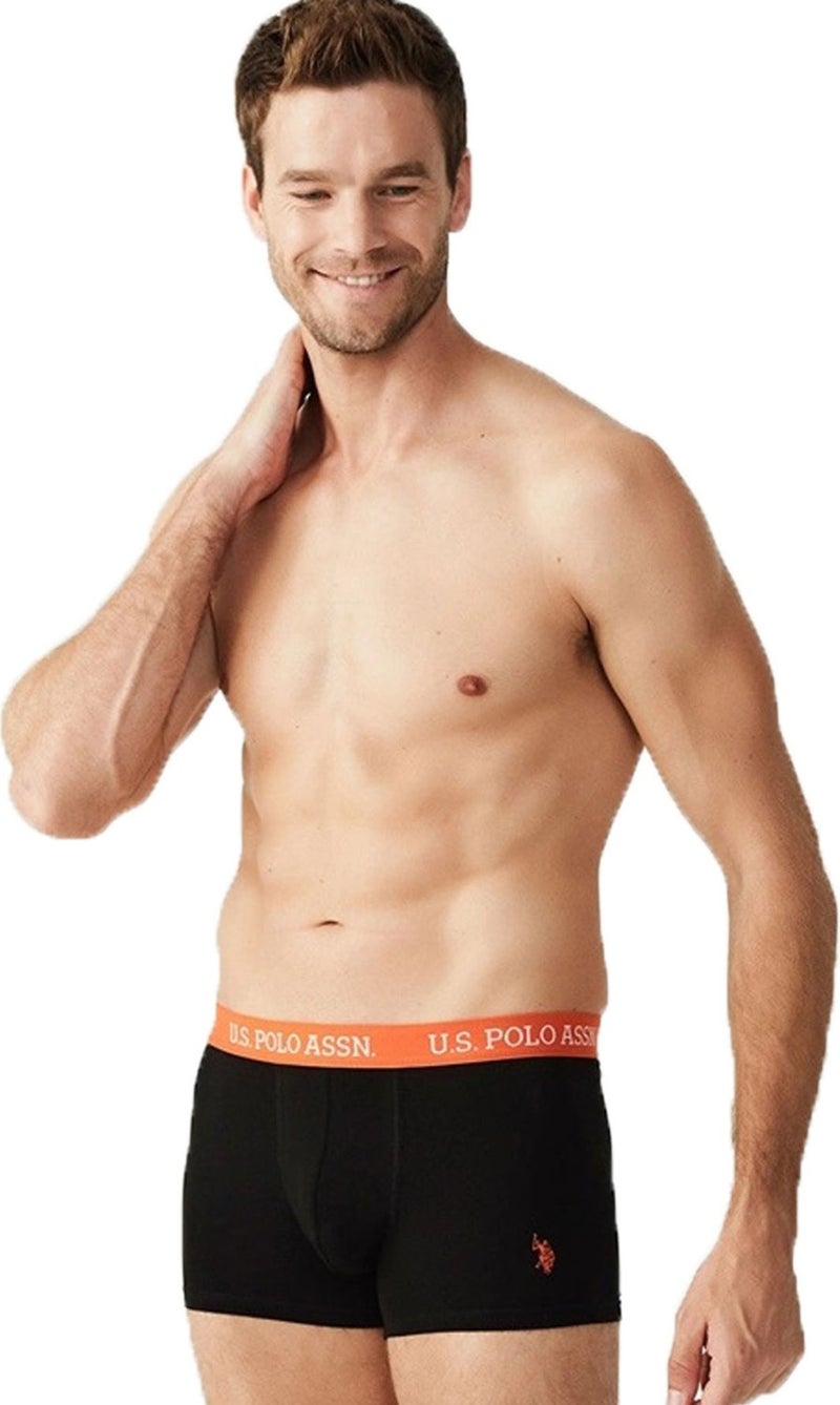 U.S. Polo Assn. 3 Piece Colorful Belted Lycra Navy Blue Men's Boxer - Image 1