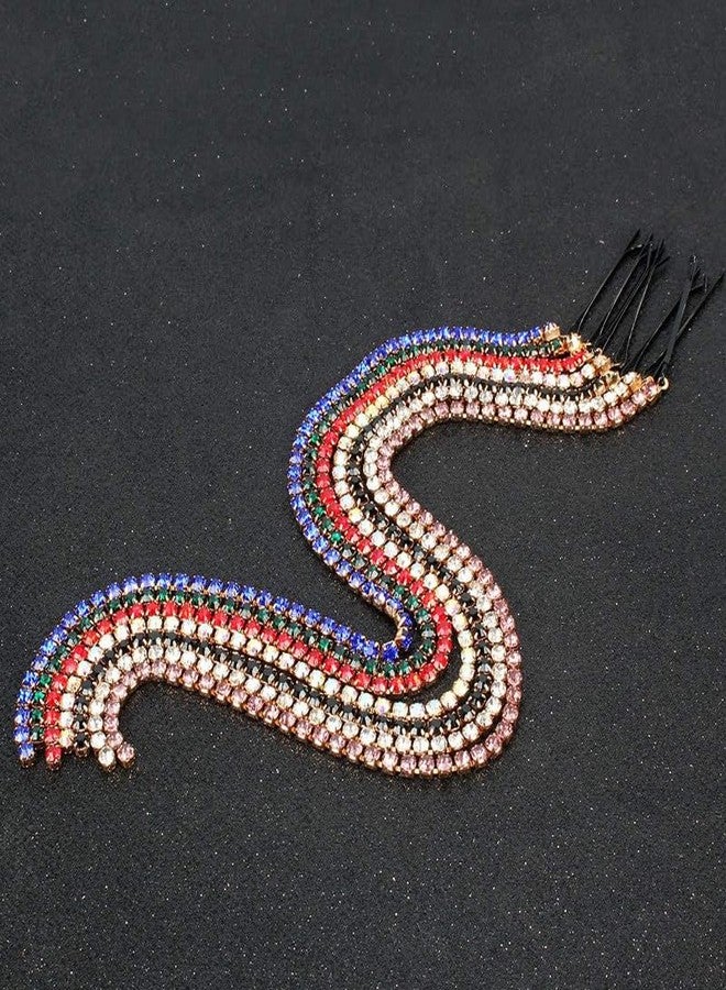 CHIROGRAPHY مجموعة CHIROGRAPHY المكونة من 6 قطع من سلاسل الشعر المعدنية الفاخرة على شكل ذيل حصان، متعددة الخيوط، مناسبة لحفلات التخرج، إكسسوارات شعر مقعرة، سلسلة وصلات شعر مع مشبك للفتيات والسيدات (متعددة الألوان). - Image 2