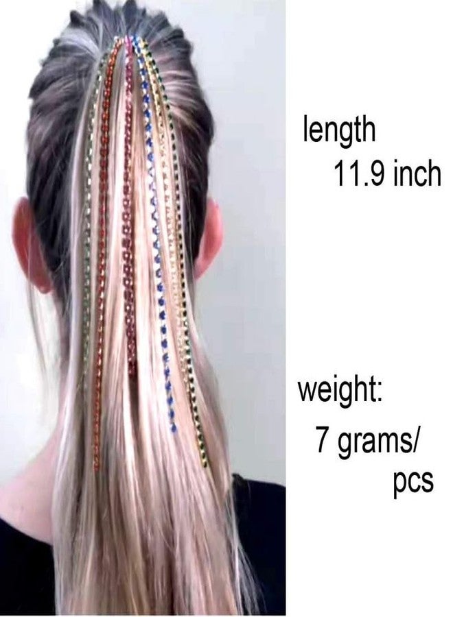 CHIROGRAPHY مجموعة CHIROGRAPHY المكونة من 6 قطع من سلاسل الشعر المعدنية الفاخرة على شكل ذيل حصان، متعددة الخيوط، مناسبة لحفلات التخرج، إكسسوارات شعر مقعرة، سلسلة وصلات شعر مع مشبك للفتيات والسيدات (متعددة الألوان). - Image 3