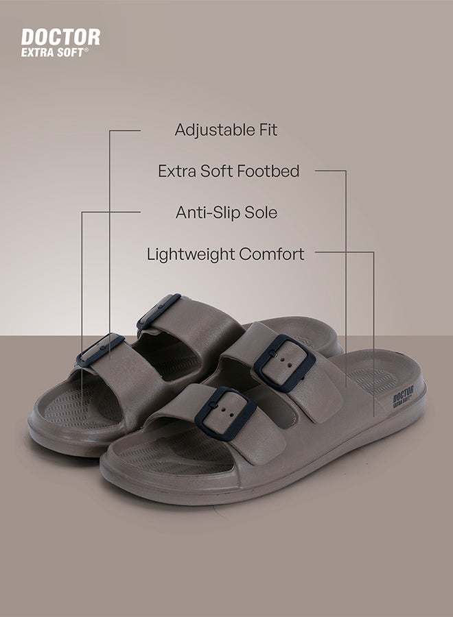 DOCTOR EXTRA SOFT Comfort Slides for Men | Soft Cushion Double Strap Casual Sandals Anti Slip | Doctor Extra Soft D-505 - Image 5