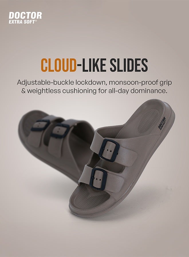 DOCTOR EXTRA SOFT Comfort Slides for Men | Soft Cushion Double Strap Casual Sandals Anti Slip | Doctor Extra Soft D-505 - Image 4