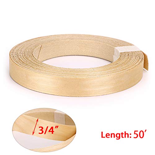 Skelang Birch Wood Veneer Edgebanding Preglued 3/4" x50', Flexible Wood Tape with Hot Melt Adhesive for Shelving, Cabinet, Furniture - Image 5