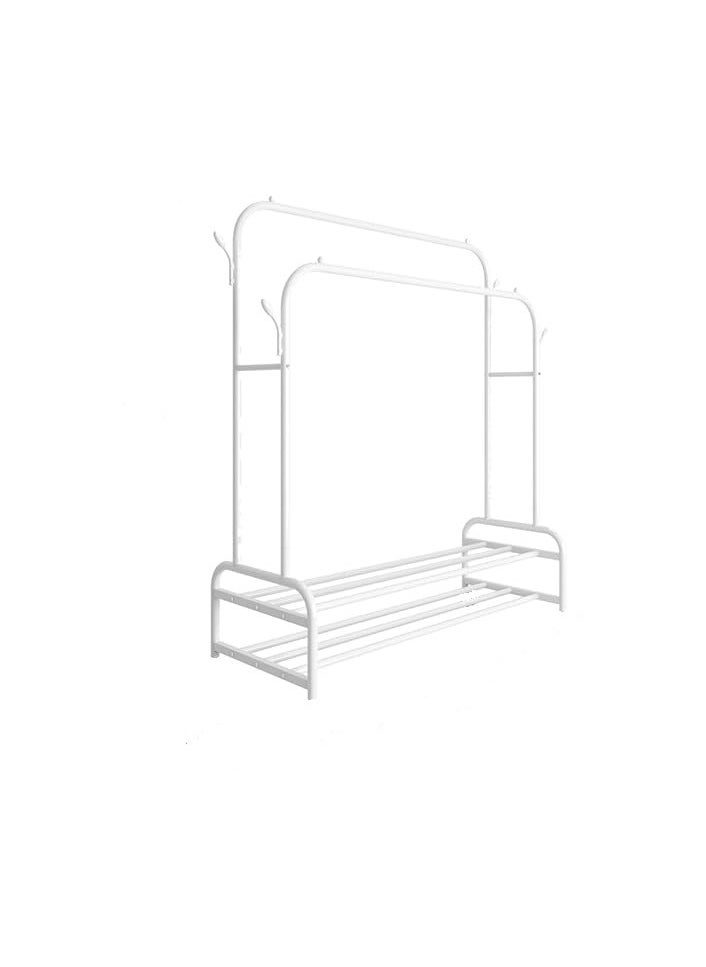 Multifunctional Double Bar Clothes Rack with Shelves for Hanging Clothes, Suitable for Home and Bedroom (White). - pzsku/ZCD7B4871FAAA663D6EF4Z/45/_/1737146694/2627625f-bfa8-4e2b-bacc-234c74fd66e5