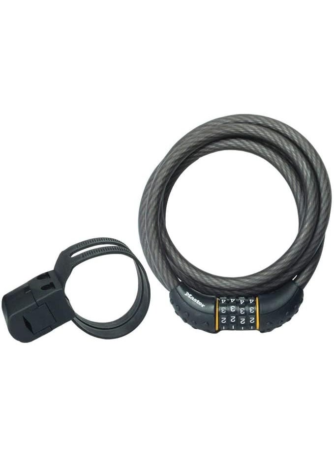 Master Lock Master Lock Cable Lock, Set Your Own Combination Bike Lock, 6 ft. Long, Black, 8122D  - Image 2