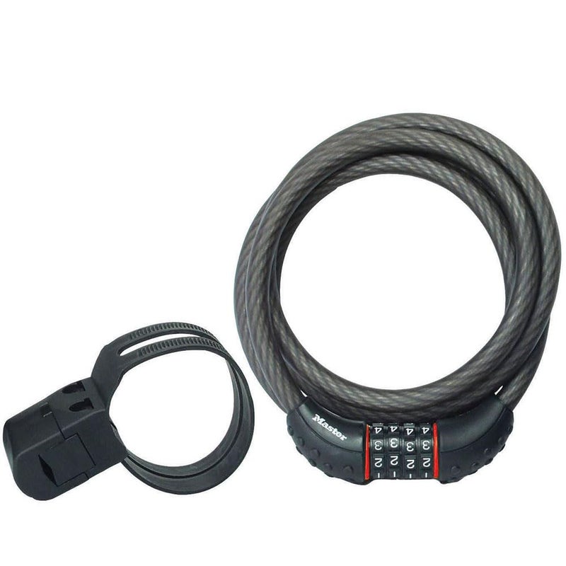 Master Lock Cable Lock, Set Your Own Combination Bike Lock, 6 ft. Long, Black, 8122D - Image 1