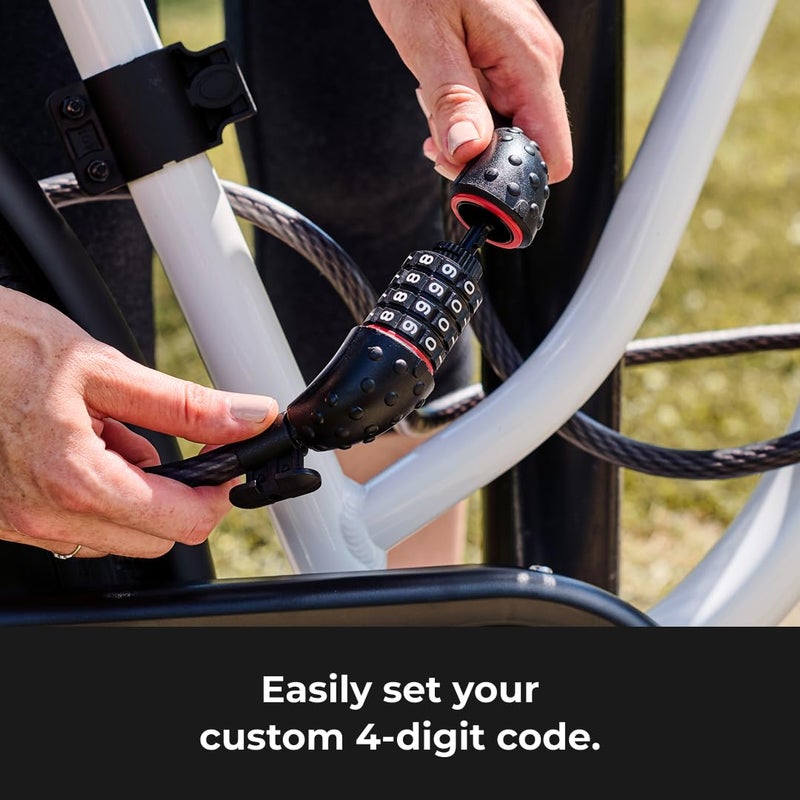 Master Lock Cable Lock, Set Your Own Combination Bike Lock, 6 ft. Long, Black, 8122D - Image 5