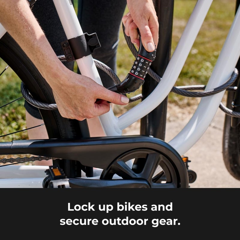 Master Lock Cable Lock, Set Your Own Combination Bike Lock, 6 ft. Long, Black, 8122D - Image 4