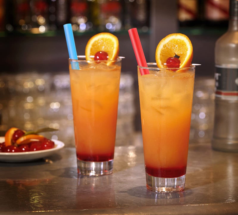 ALINK 8mm Wide Assorted Bright Colors Smoothie Straws  Fat Plastic Disposable Drinking Straws  Pack of 100 - Image 3