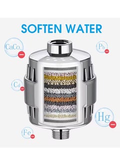 KIIUMI Shower Filter 20-Stage Shower Head Filter for Hard Water Shower Water Filter with 2 Replaceable Filter Cartridges for Chlorofluoride Removal, Polished Chrome  - Image 3