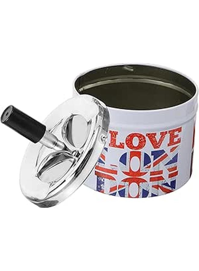Vintage Metal Windproof Ashtray With Rotating Lid Automatic Extinguishing For Home And Travel - Image 1