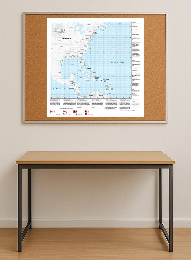 Globe Turner خريطة جدارية لتتبع مسار الأعاصير - 33 بوصة × 44 بوصة، مغلفة - Image 2