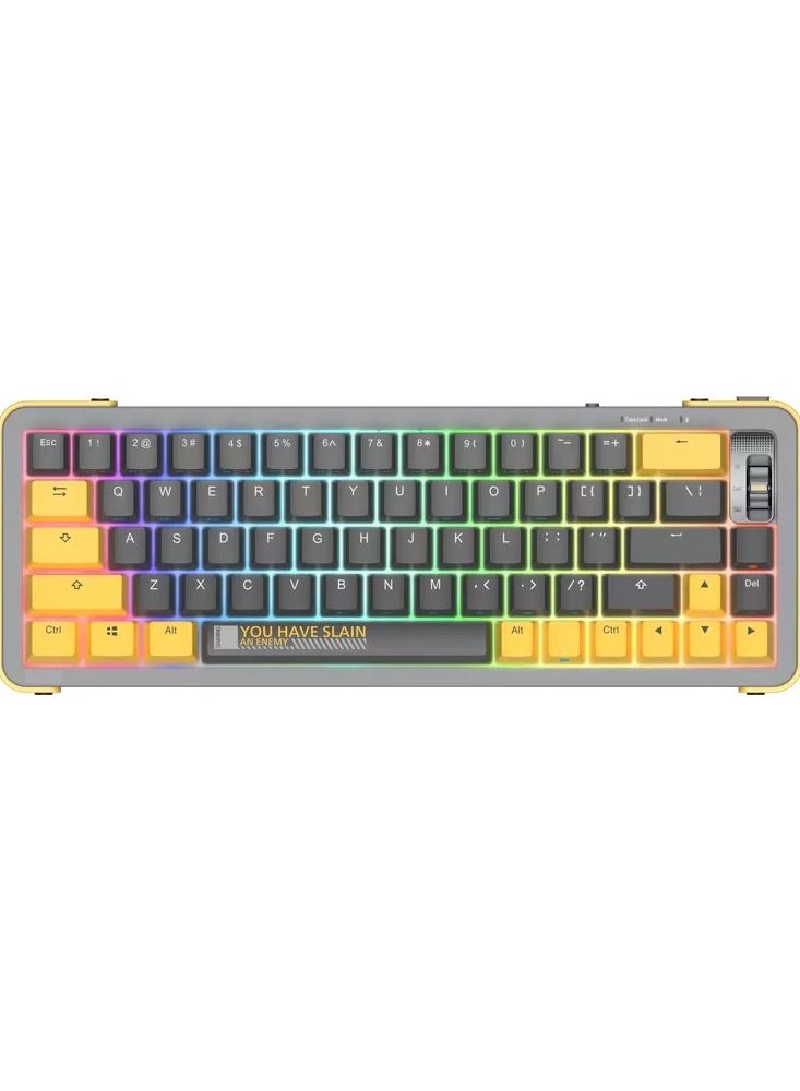 Y68 NKRO RGB 65٪ قابل للتبديل السريع بلوتوث 2.4 جيجا هرتز مع لوحة مفاتيح ألعاب سلكية USB-C - Image 1