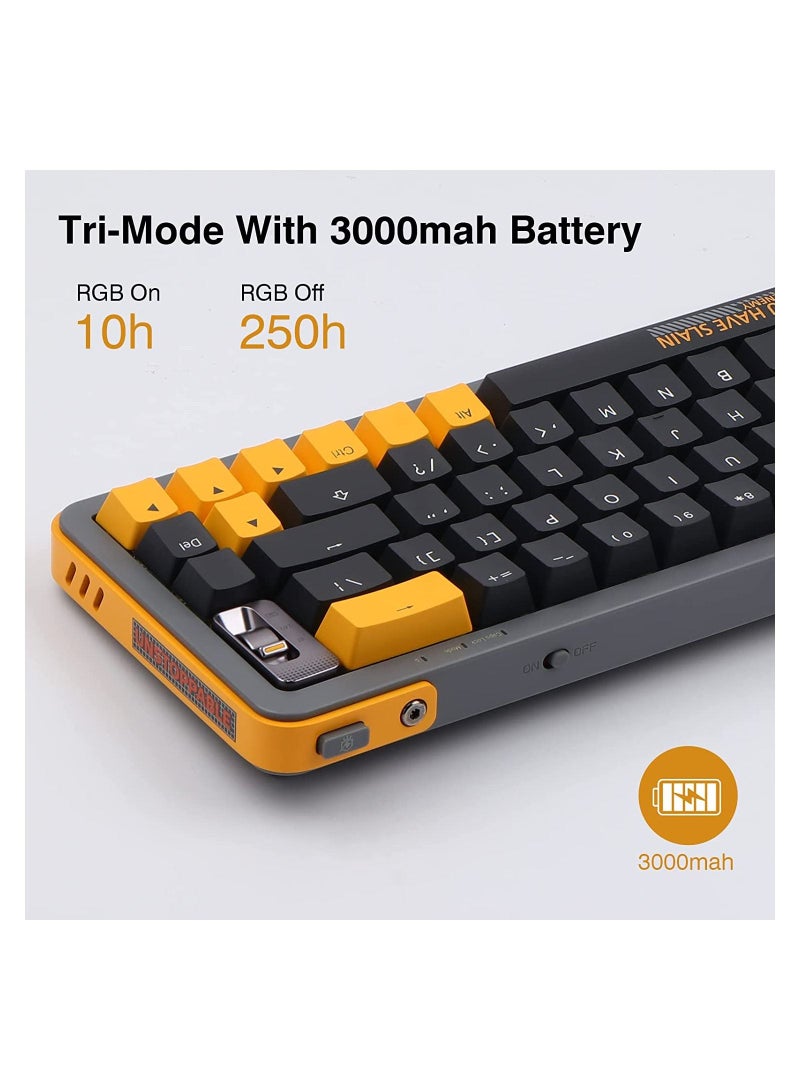 Y68 NKRO RGB 65٪ قابل للتبديل السريع بلوتوث 2.4 جيجا هرتز مع لوحة مفاتيح ألعاب سلكية USB-C - Image 5