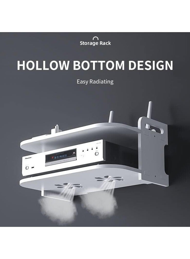 TPGP PVC Wireless Wifi Router Shelf Storage Racks Wall Hanging ABS Plastic Organizer Shelves Cable Power Bracket Organizer Box Home Decor - Image 2