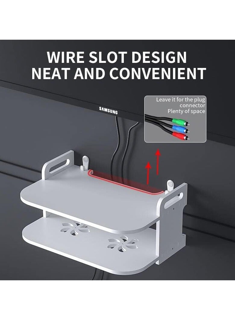 TPGP PVC Wireless Wifi Router Shelf Storage Racks Wall Hanging ABS Plastic Organizer Shelves Cable Power Bracket Organizer Box Home Decor - Image 3