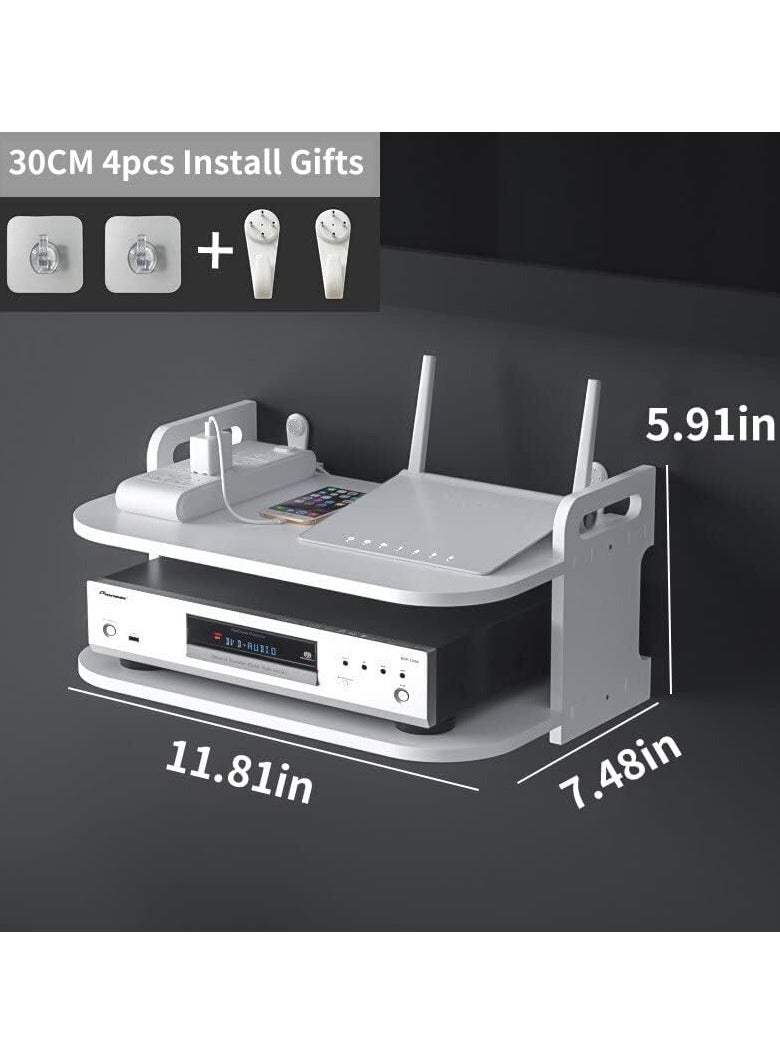 TPGP PVC Wireless Wifi Router Shelf Storage Racks Wall Hanging ABS Plastic Organizer Shelves Cable Power Bracket Organizer Box Home Decor - Image 4