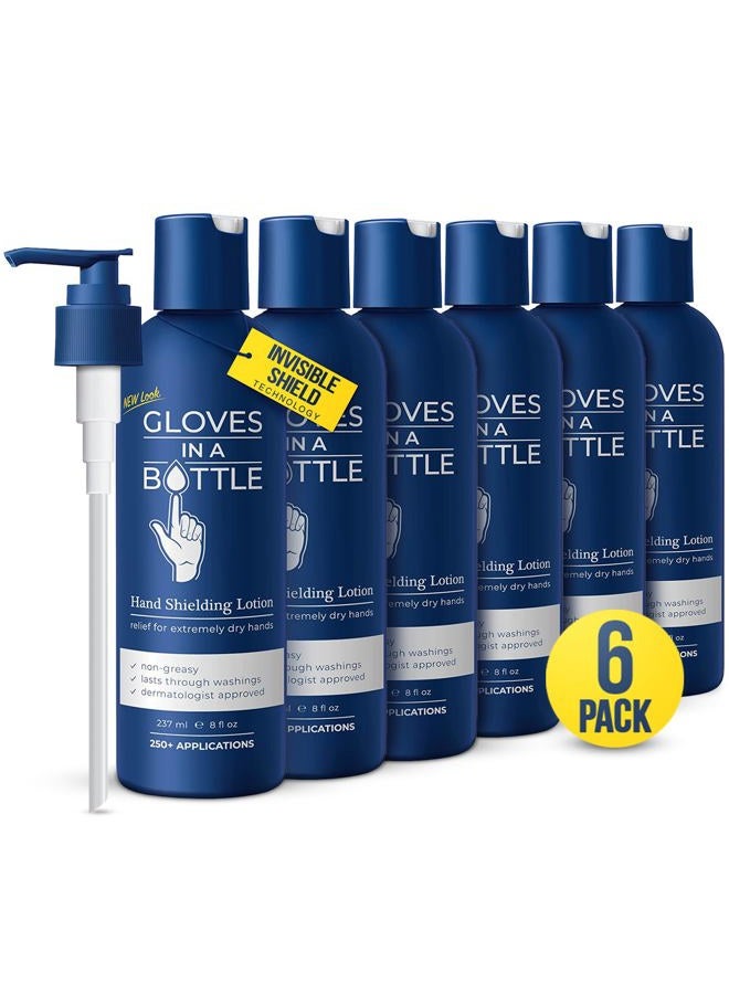 Gloves In A Bottle 6-Pack Gloves In A Bottle Shielding Lotion with Dispenser for Dry Skin, 8 ounce - Image 1