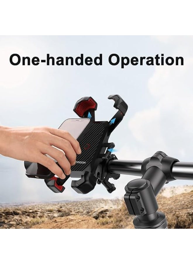 جوي روم JR-ZS288 Bike Handlebar Phone Holder – Universal Smartphone Mount, Adjustable, Secure Grip, Shockproof, Easy Installation for Bicycles, Motorcycles, and Scooters black - Image 3