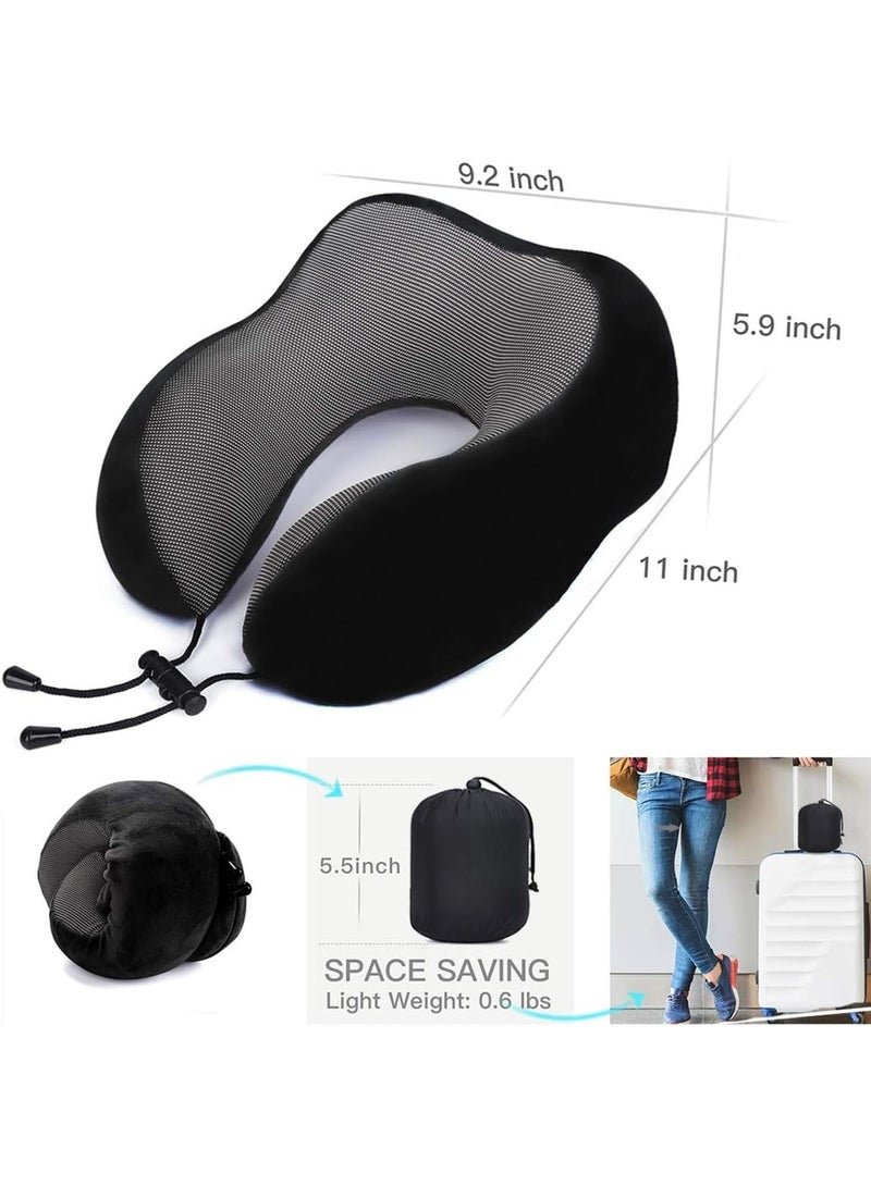 Premium Memory Foam Travel Pillow - Ergonomic Neck & Head Support for Comfortable Rest - Portable Soft Sleeping Pillow for Airplane, Car, and Home Use - Image 5