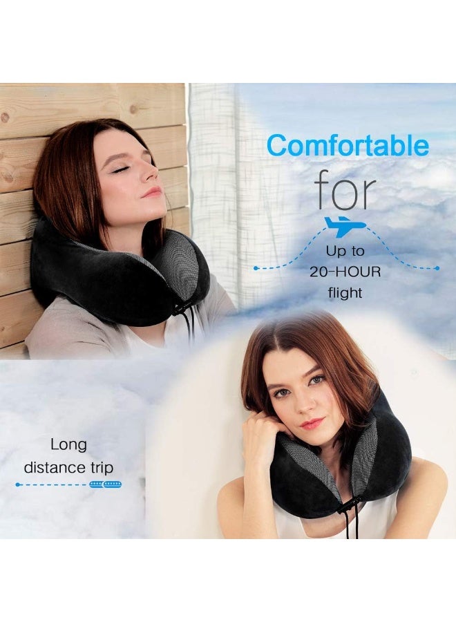 Premium Memory Foam Travel Pillow - Ergonomic Neck & Head Support for Comfortable Rest - Portable Soft Sleeping Pillow for Airplane, Car, and Home Use - Image 3